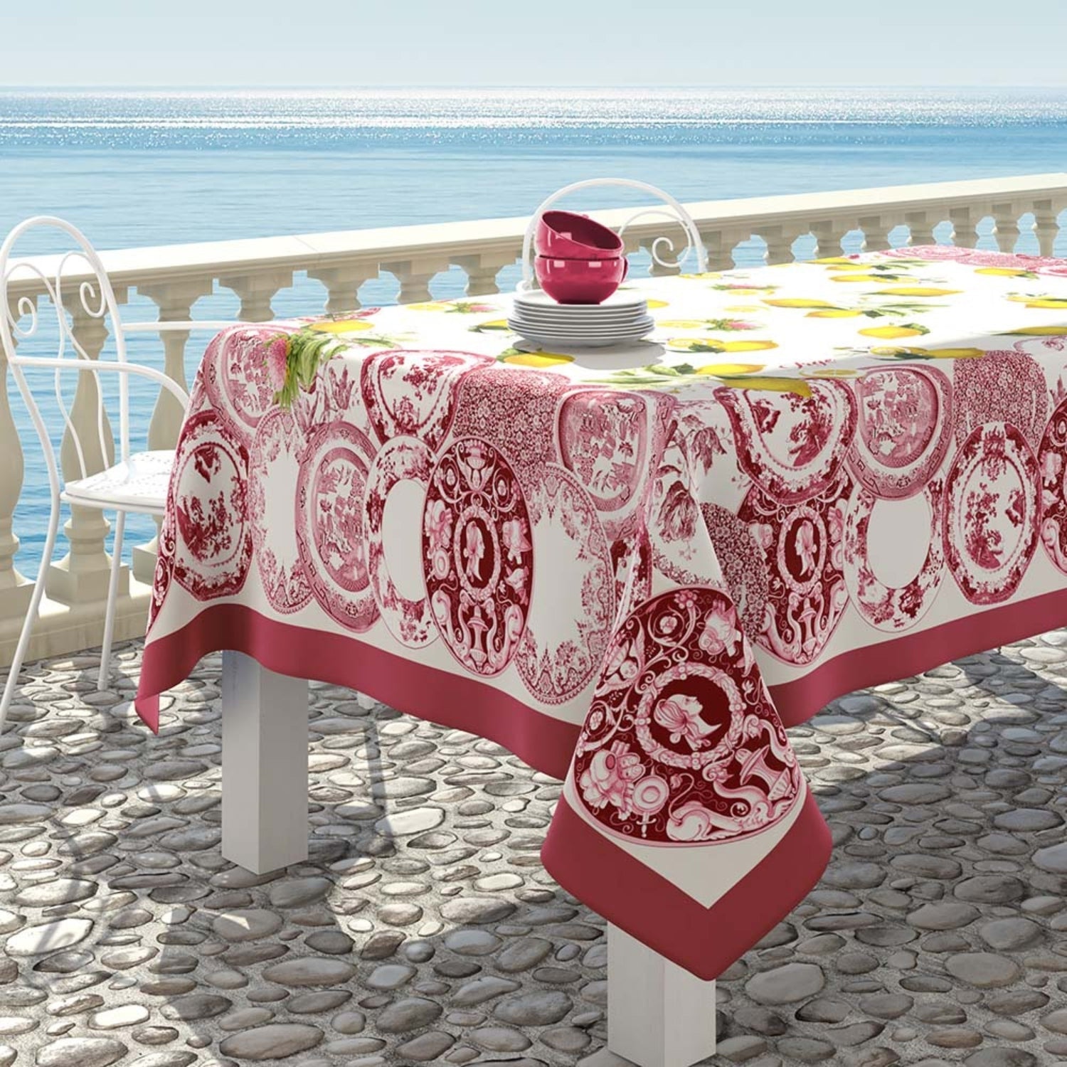 Irge - Tovaglia Da Tavola In Cotone X6 O X12 In Fantasia Sorrento