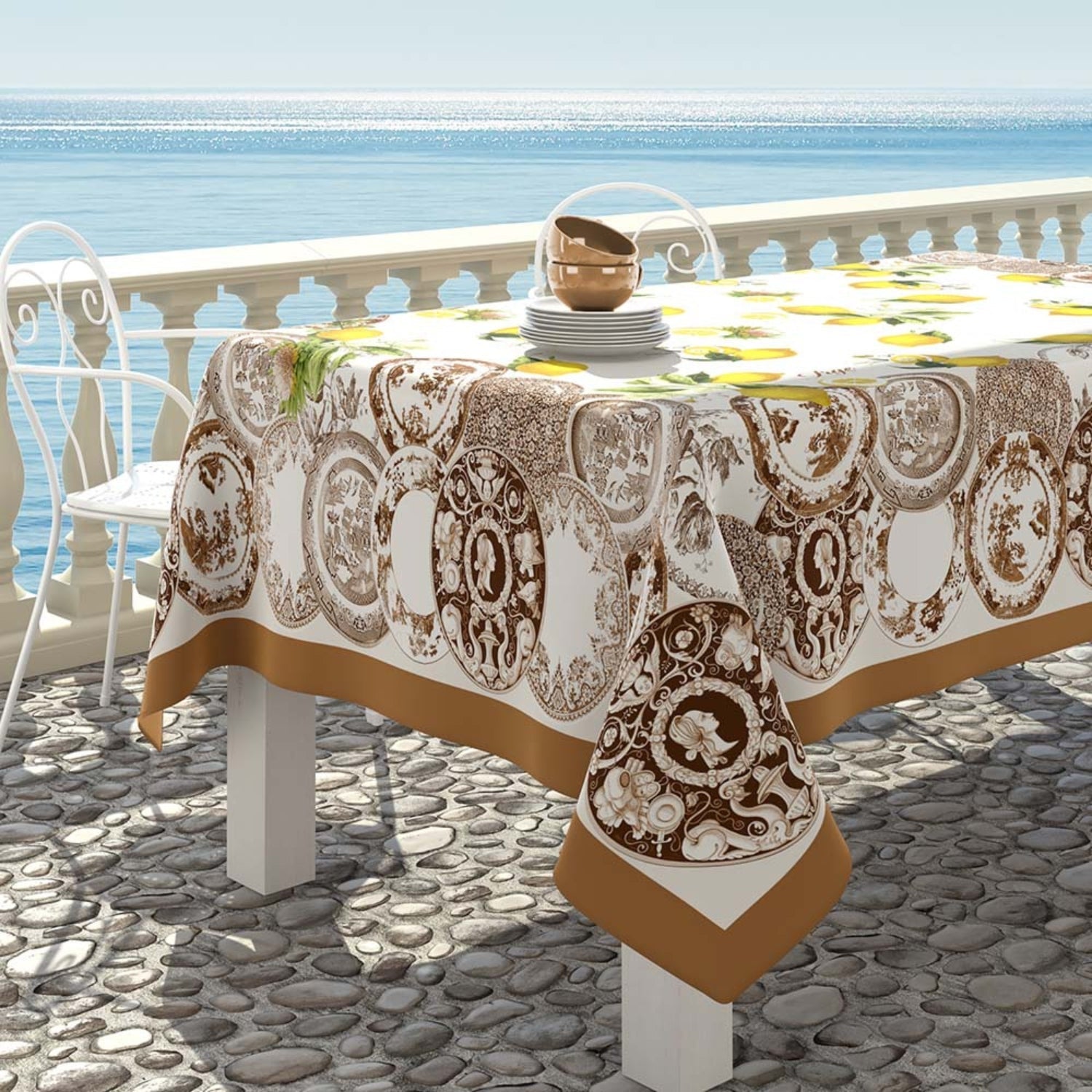 Irge - Tovaglia Da Tavola In Cotone X6 O X12 In Fantasia Sorrento
