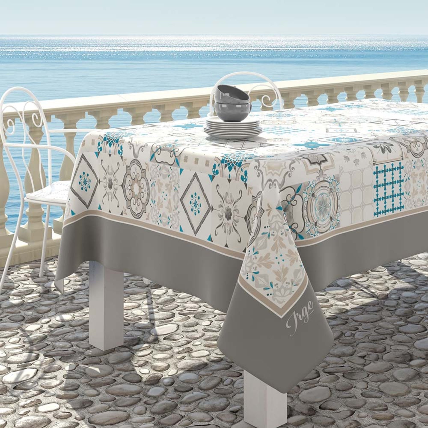 Irge - Tovaglia Da Tavola In Cotone X6 O X12 In Fantasia Vietrese  Art.vietri