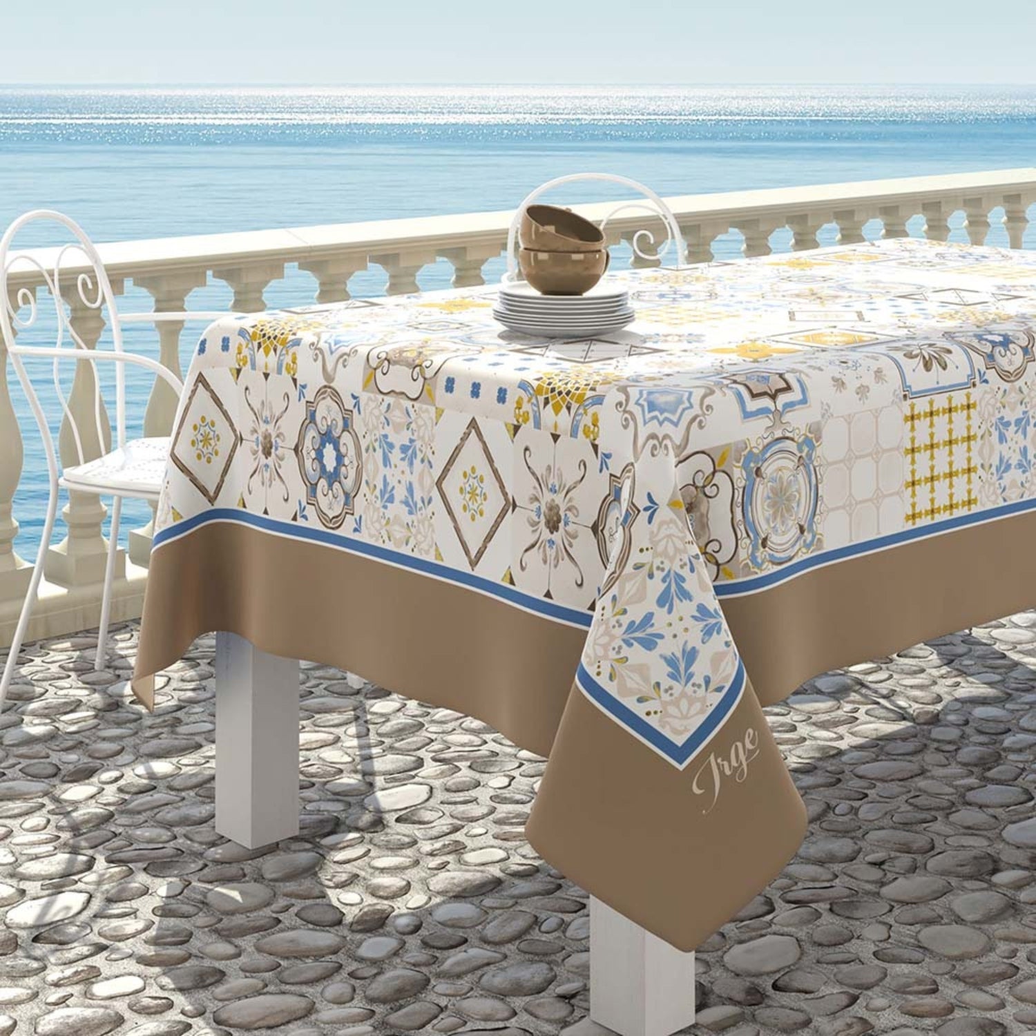 Irge - Tovaglia Da Tavola In Cotone X6 O X12 In Fantasia Vietrese  Art.vietri