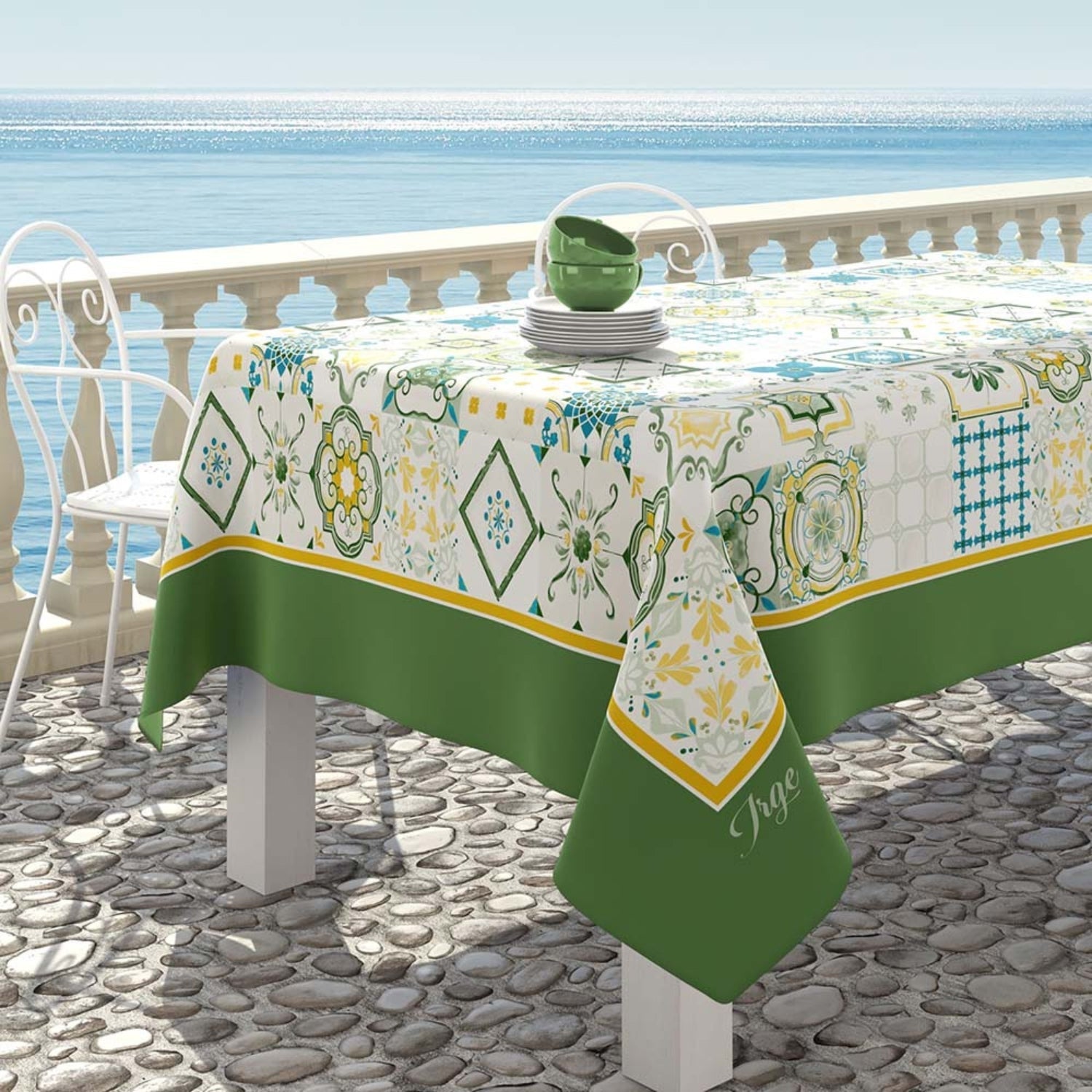 Irge - Tovaglia Da Tavola In Cotone X6 O X12 In Fantasia Vietrese  Art.vietri