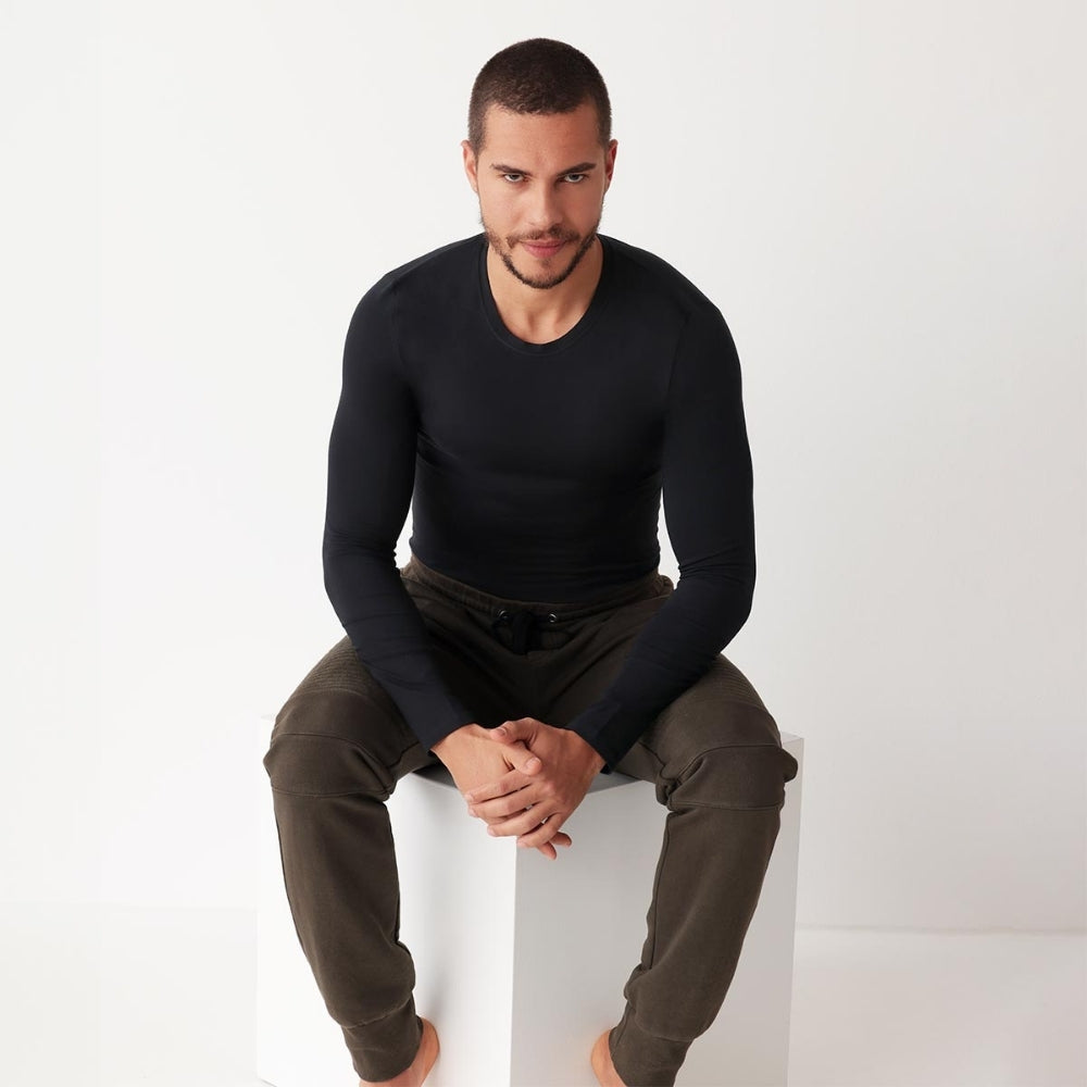 Cotonella - Maglia Uomo Girocollo Aderente In Caldo Cotone Tinta Unita  Art. Gu012