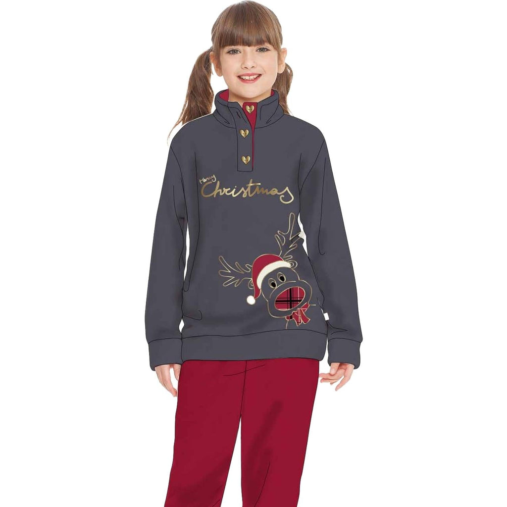 Irge Kids -pigiama Bimba In Morbido Coral Con Ricamo In Tinta Unita  Art. Ik241