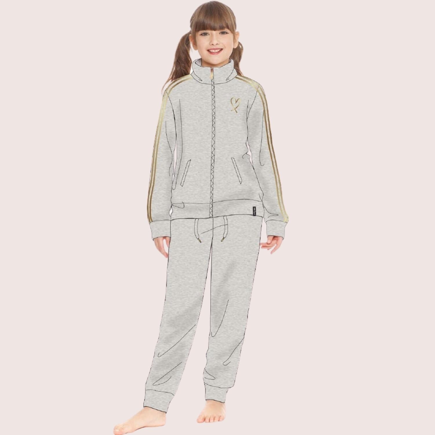 Irge Sport Active Inverno -tuta Felpa Bimba Tutta Zip Con Ricamo E Bande Laterali  Art. Ik262