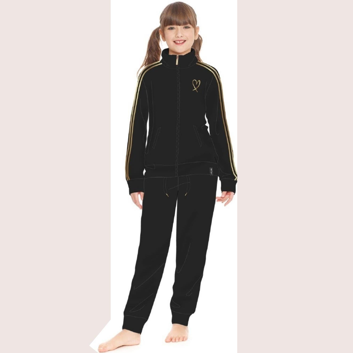 Irge Sport Active Inverno -tuta Felpa Bimba Tutta Zip Con Ricamo E Bande Laterali  Art. Ik262