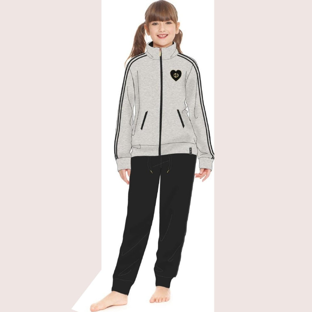 Irge Sport Active Inverno -tuta Felpa Bimba Tutta Zip Con Ricamo E Bande Laterali  Art. Ik265