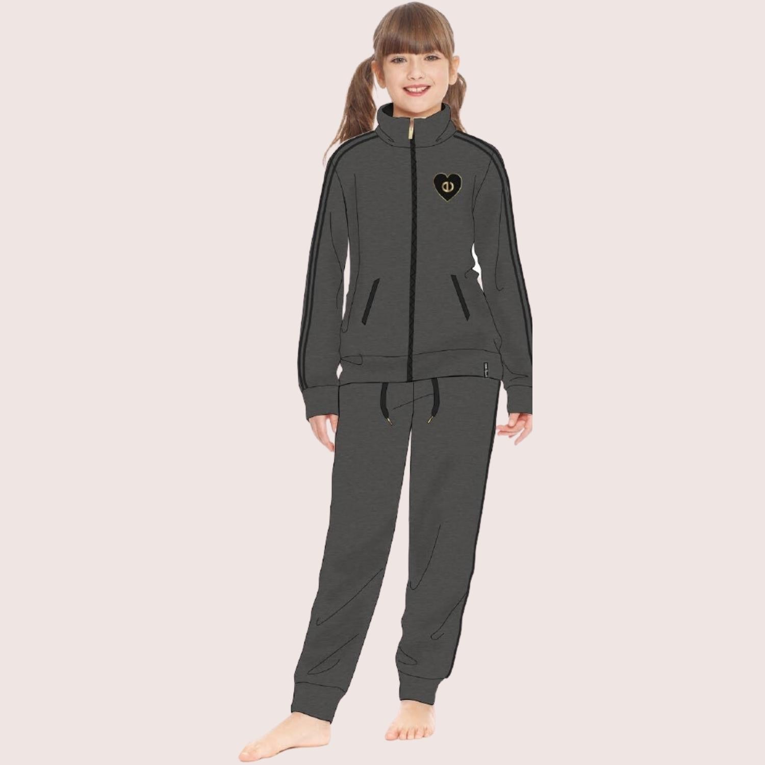 Irge Sport Active Inverno -tuta Felpa Bimba Tutta Zip Con Ricamo E Bande Laterali  Art. Ik265