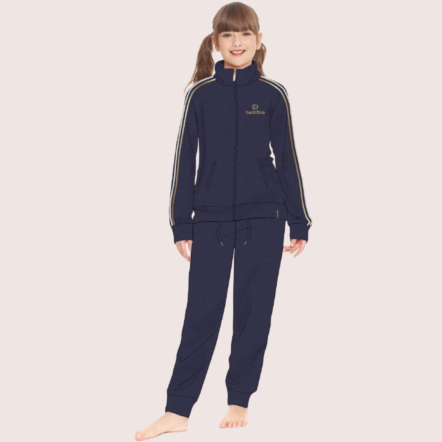 Irge Sport Active Inverno -tuta Felpa Bimba Tutta Zip Con Stampa E Bande Laterali  Art. Ik266