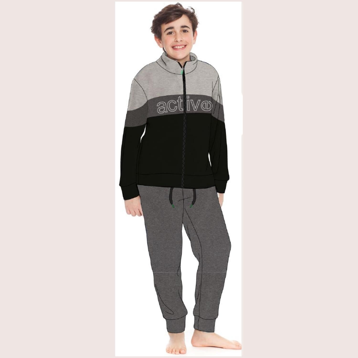 Irge Sport Active Inverno -tuta Felpa Bimbo  Tutta Zip Con Stampa E Pantalone Con Coulisse  Art. Ik251