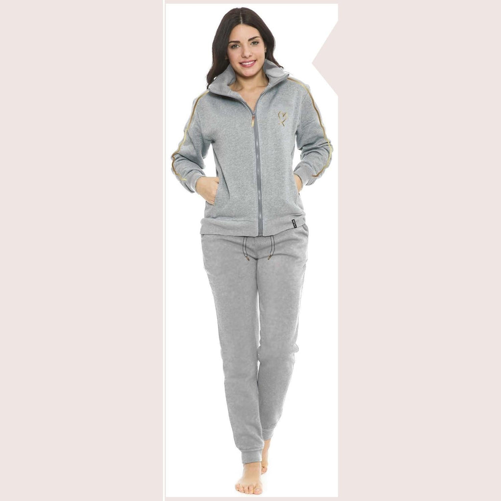 Irge Sport Girl Tuta Sottodonna In Felpa Tutta Zip Pantalone Con Tasche  Sd136