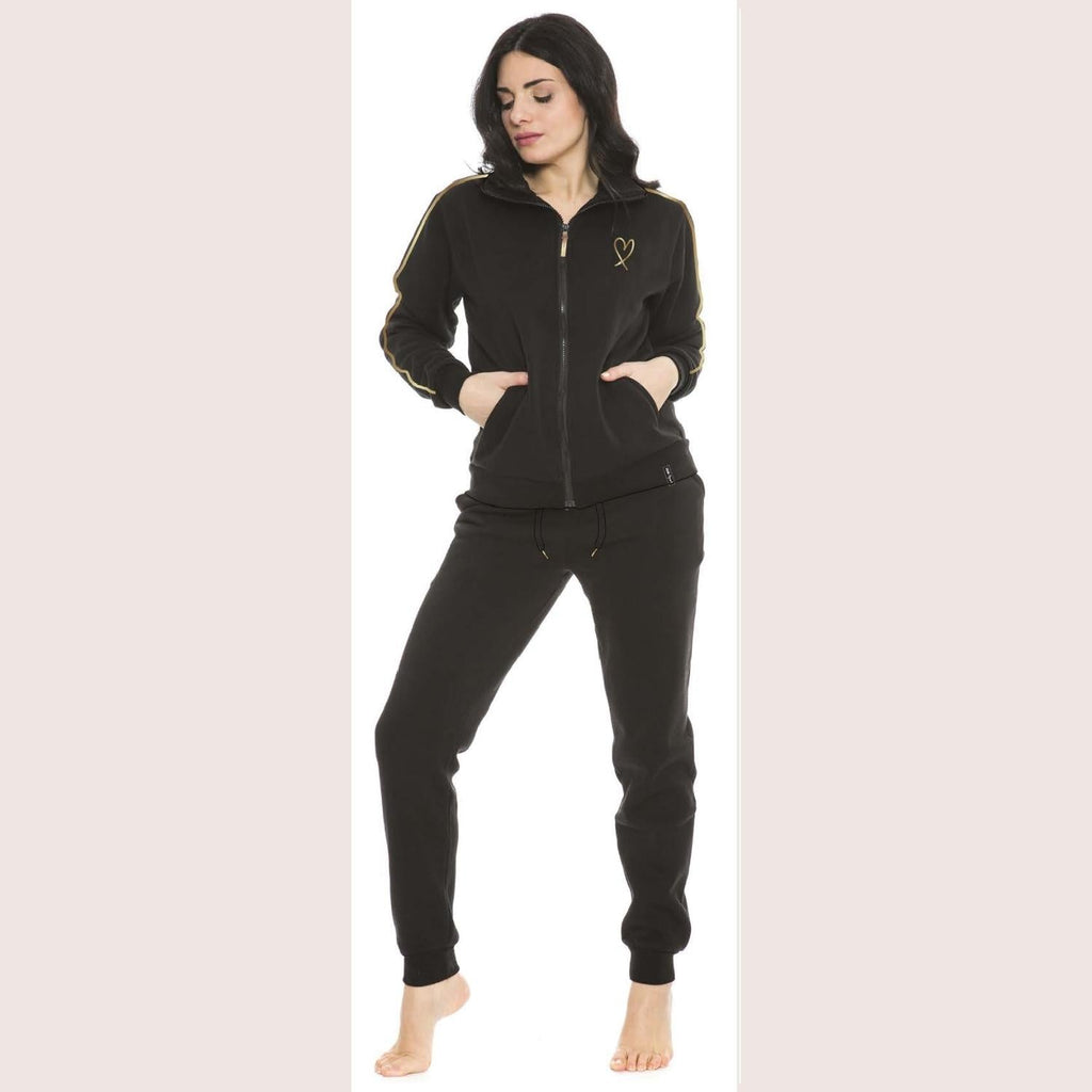 Irge Sport Girl Tuta Sottodonna In Felpa Tutta Zip Pantalone Con Tasche  Sd136