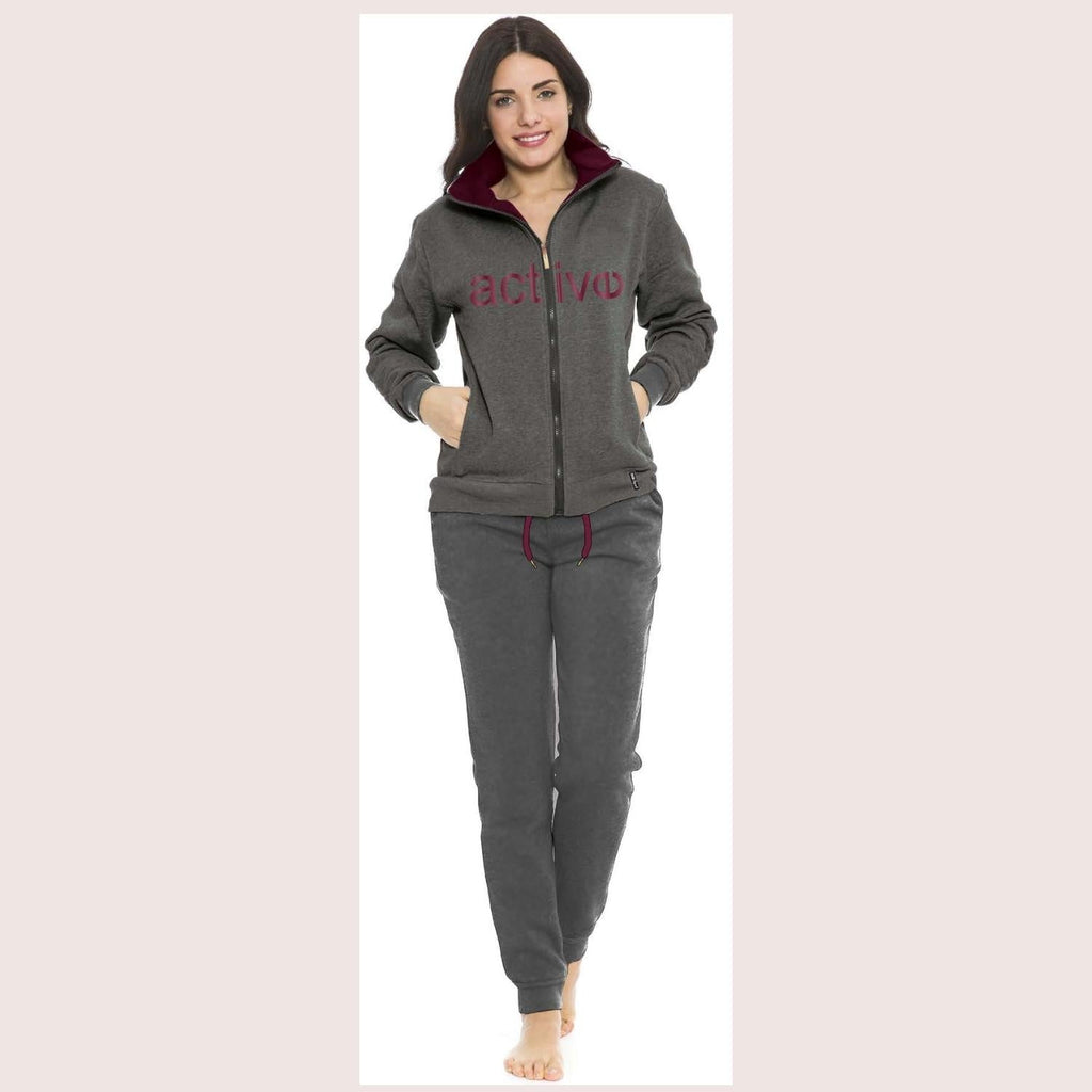 Irge Sport Girl Tuta Sottodonna In Felpa Tutta Zip Pantalone Con Tasche