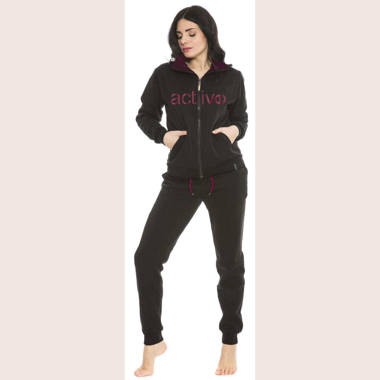 Irge Sport Girl Tuta Sottodonna In Felpa Tutta Zip Pantalone Con Tasche