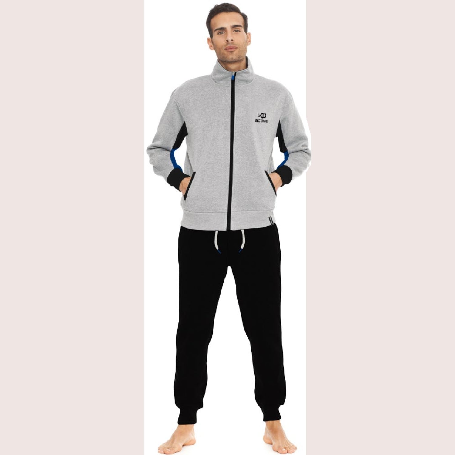 Irge Sport Tuta Uomo In Felpa Aperta Avanti Pantalone Con Tasche E Coulisse  Art. Gcm59
