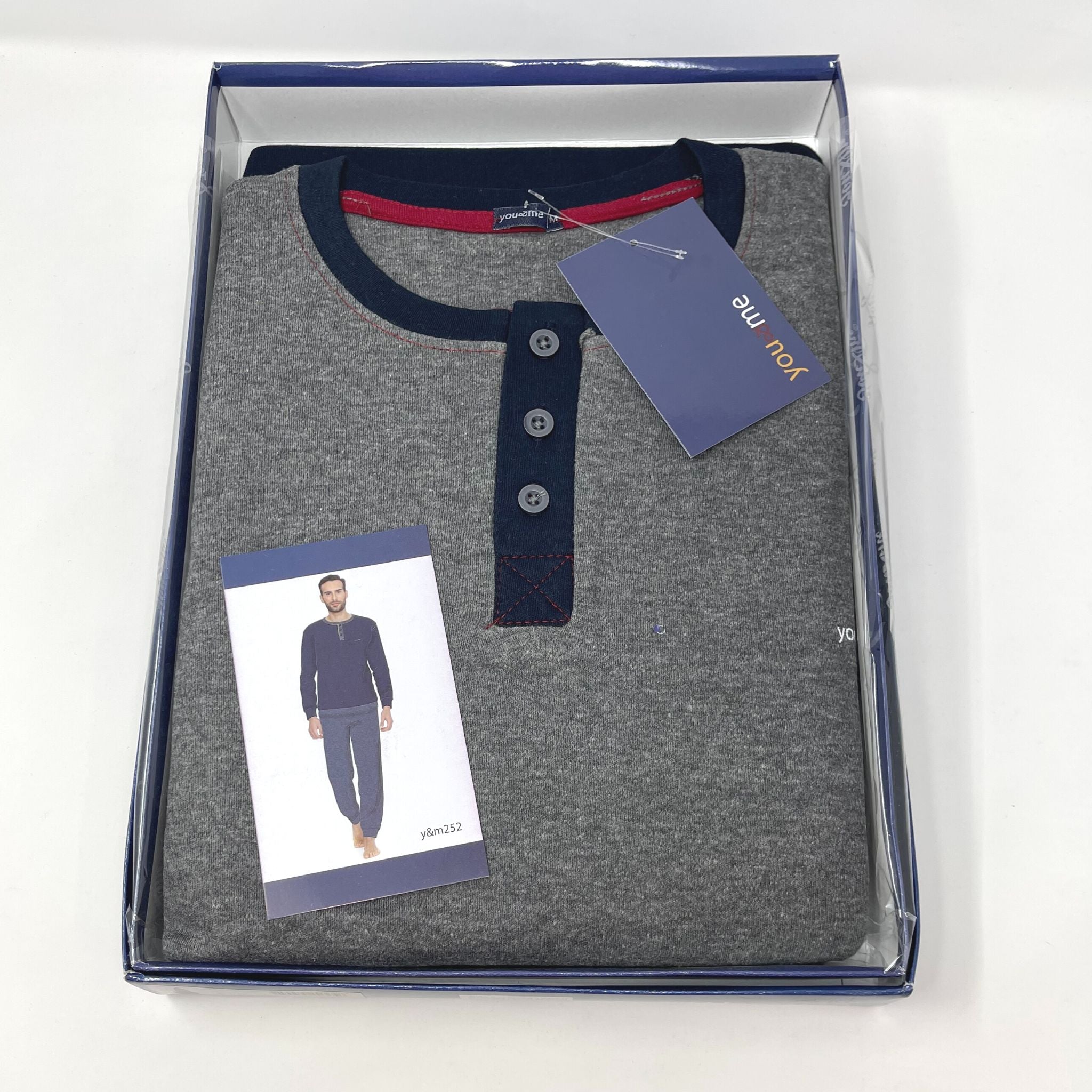 Y&m By Irge - Pigiama Uomo In Caldo Cotone Invernale Termico Interlock - Due Varianti Di Colore  Art.y&m252
