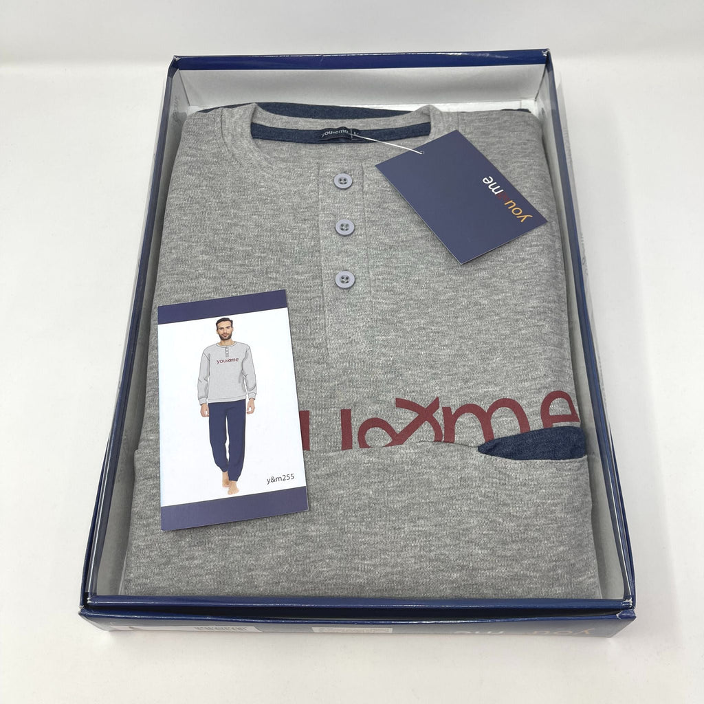 Y&m By Irge - Pigiama Uomo In Caldo Cotone Invernale Termico Interlock - Due Varianti Di Colore Art.y&m255