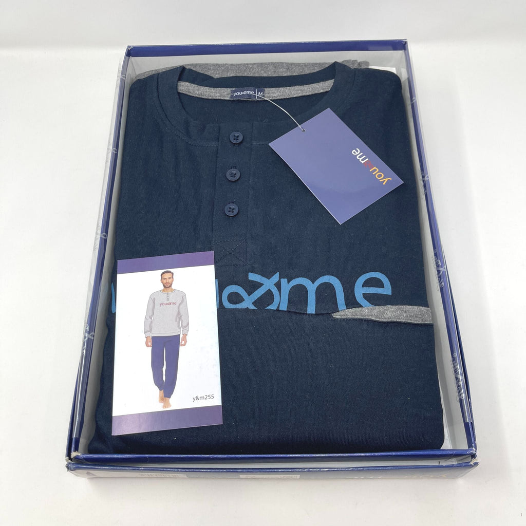Y&m By Irge - Pigiama Uomo In Caldo Cotone Invernale Termico Interlock - Due Varianti Di Colore Art.y&m255