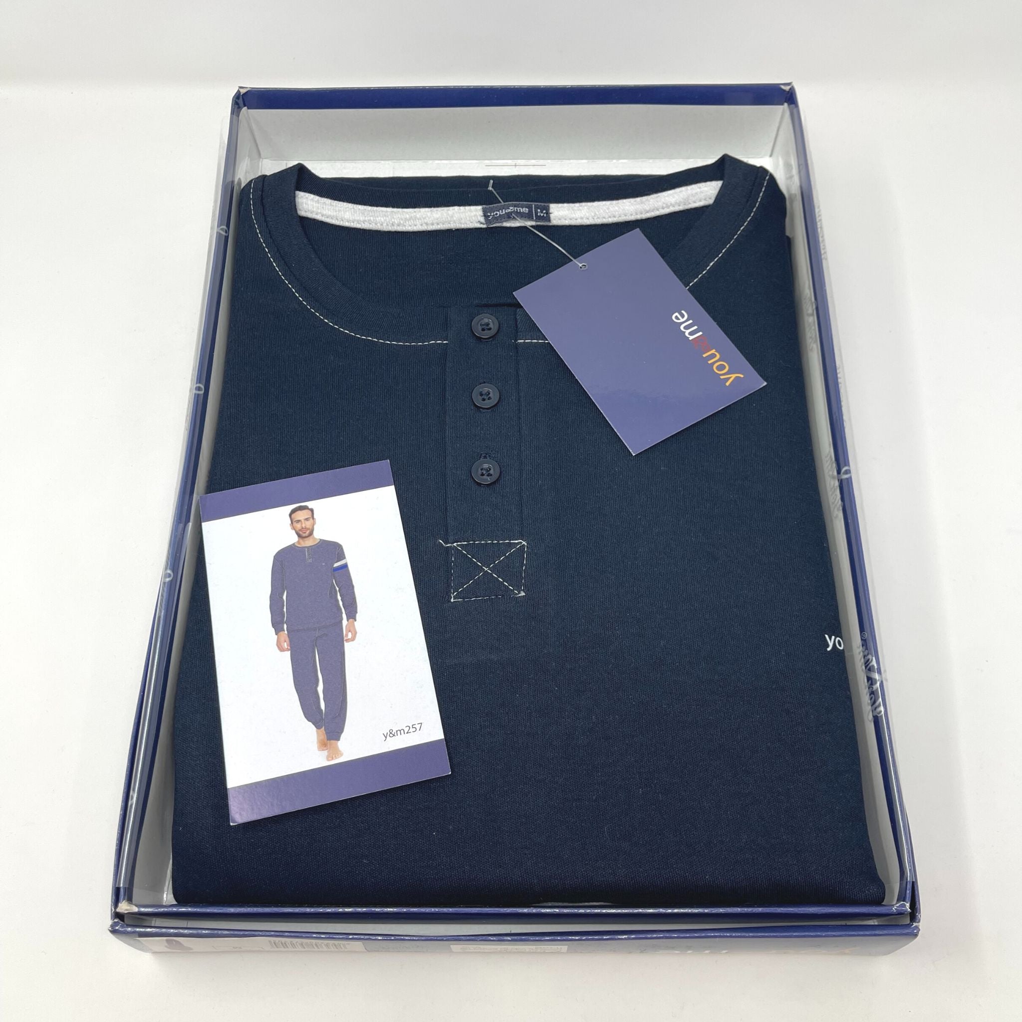 Y&m By Irge - Pigiama Uomo In Caldo Cotone Invernale Termico Interlock - Due Varianti Di Colore  Art.y&m257