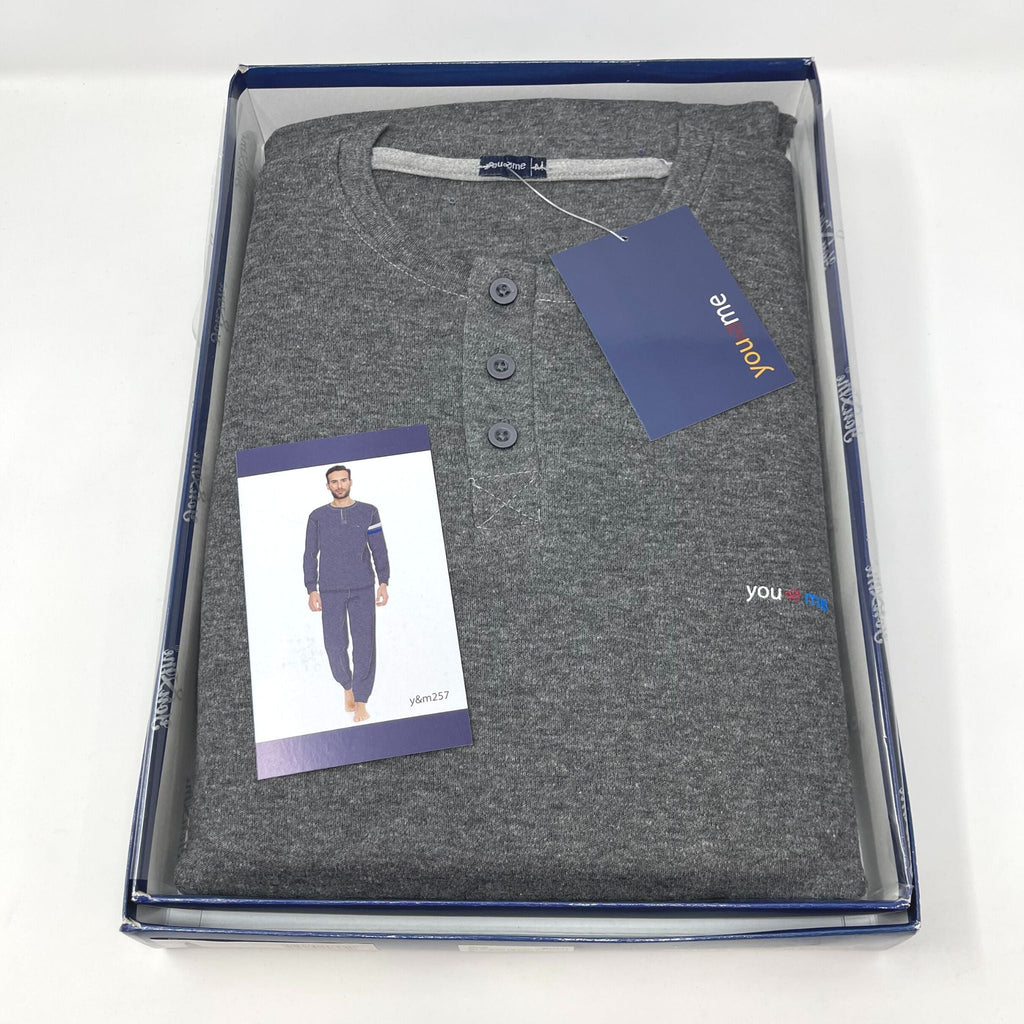 Y&m By Irge - Pigiama Uomo In Caldo Cotone Invernale Termico Interlock - Due Varianti Di Colore  Art.y&m257