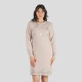 Irge Camicia Da Notte Corta In Puro Cotone Inserto In Pizzo Serafino 4 Bottoni  Art. Ir1485