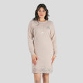 Irge Camicia Da Notte Calibrata Corta In Puro Cotone Inserto In Pizzo Serafino 4 Bottoni  Art. Cd122