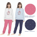 Irge - Pigiama Bimba Cotone Lungo Serafino 3 Bottoni Con Stampa In Puro Cotone  Art. Ik295