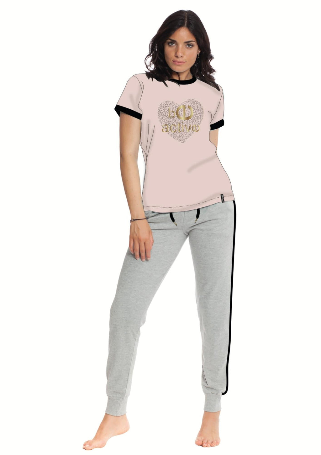 Irge - Tuta Donna In French Terry Mezza Manica