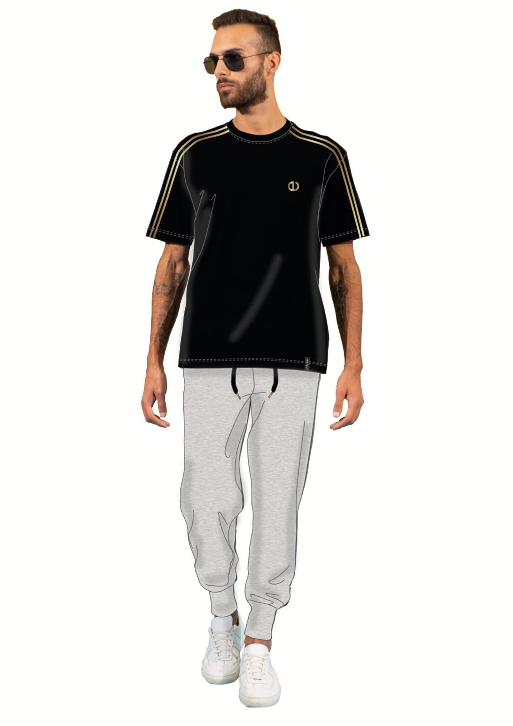 Tuta Uomo Mezza Manica Pantalone Lungo French Terry 100% Cotone Estivo Gcm71