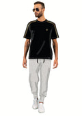 Tuta Uomo Mezza Manica Pantalone Lungo French Terry 100% Cotone Estivo Gcm71