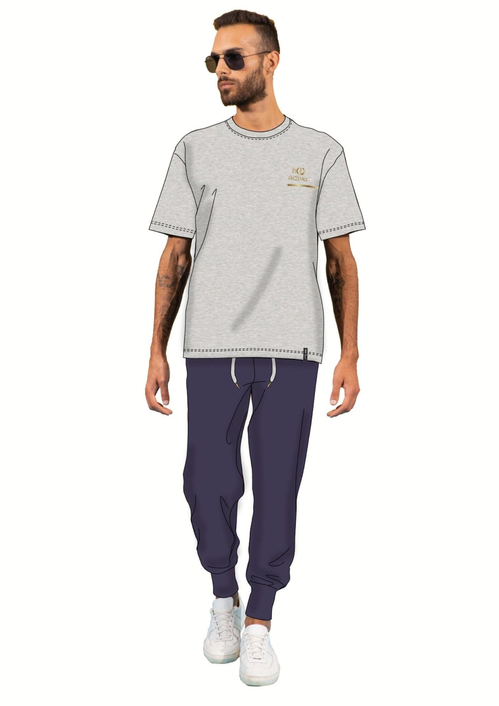 Irge - Tuta Uomo In French Terry Mezza Manica Pantalone Lungo   Gcm73