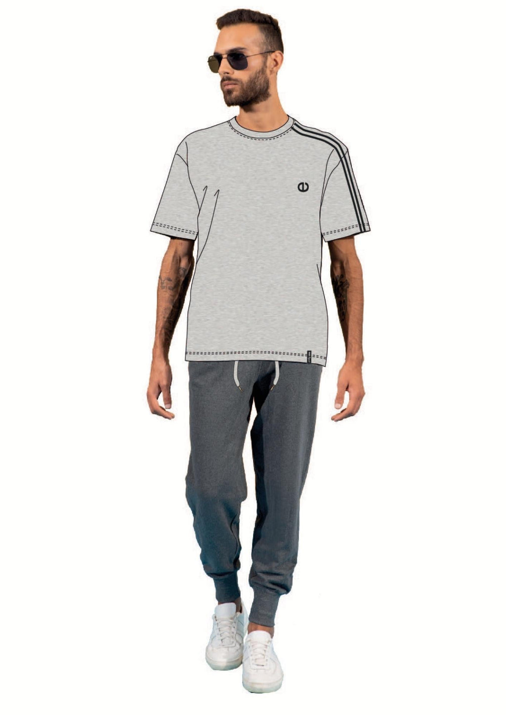 Irge - Tuta Uomo Mezza Manica Pantalone Lungo French Terry   Gcm75