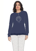 Irge Pigiama Donna In Puro Cotone Lungo Serafino Elastico Caviglia Con Stampa  Art. Mi1543