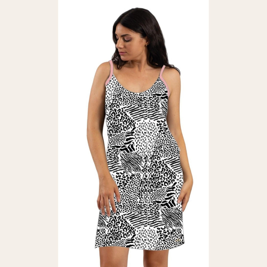 You&me Camicia Da Notte Spalla Larga Stampata Con Applicazione In Puro Cotone  Art. Y&m326