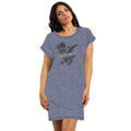 Y&m - Camicia Da Notte Donna Mezza Manica Stampata In Jersey Puro Cotone Art. Y&m328