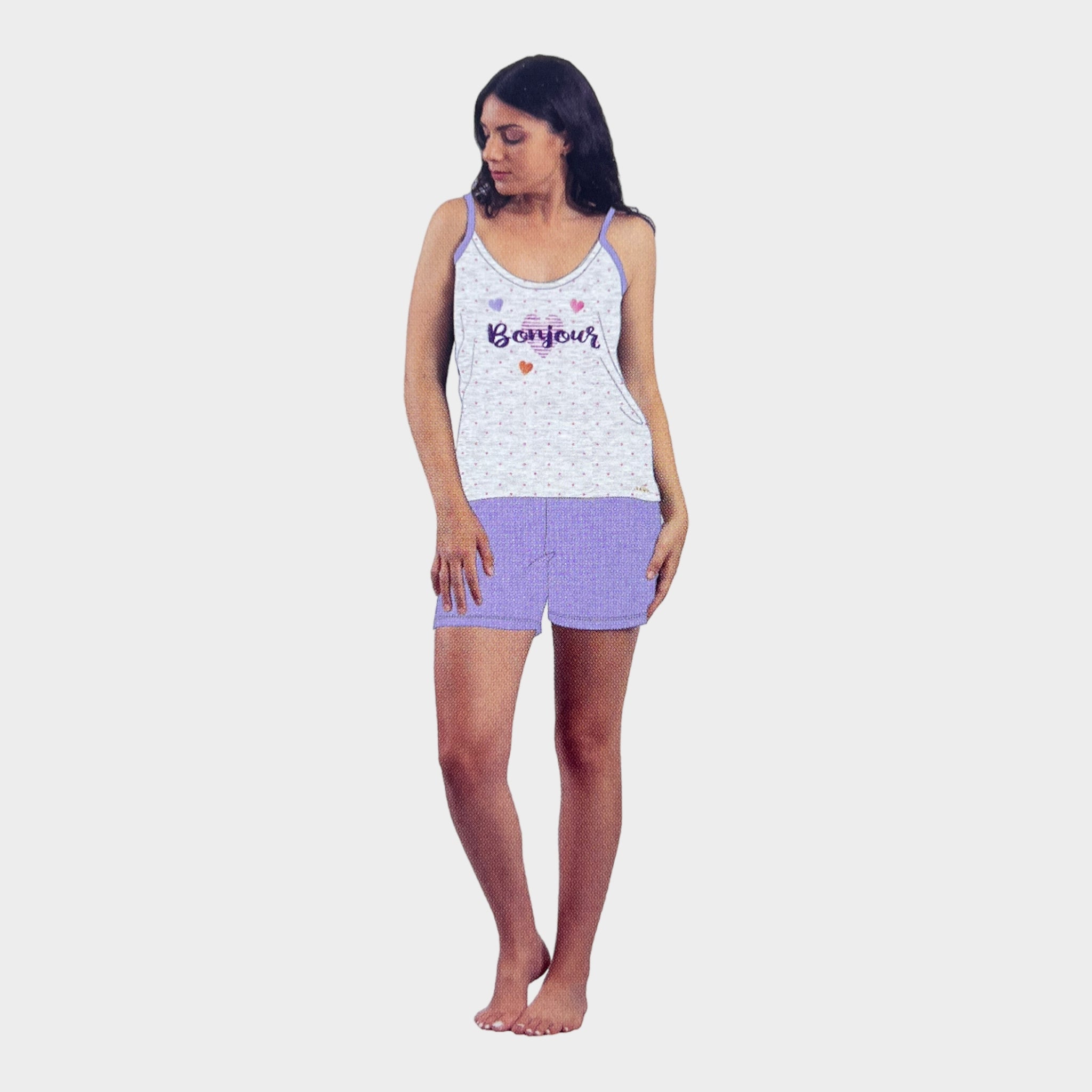 Y&m - Pigiama Donna Cotone Estico 100% Jersey Art. Y&m348