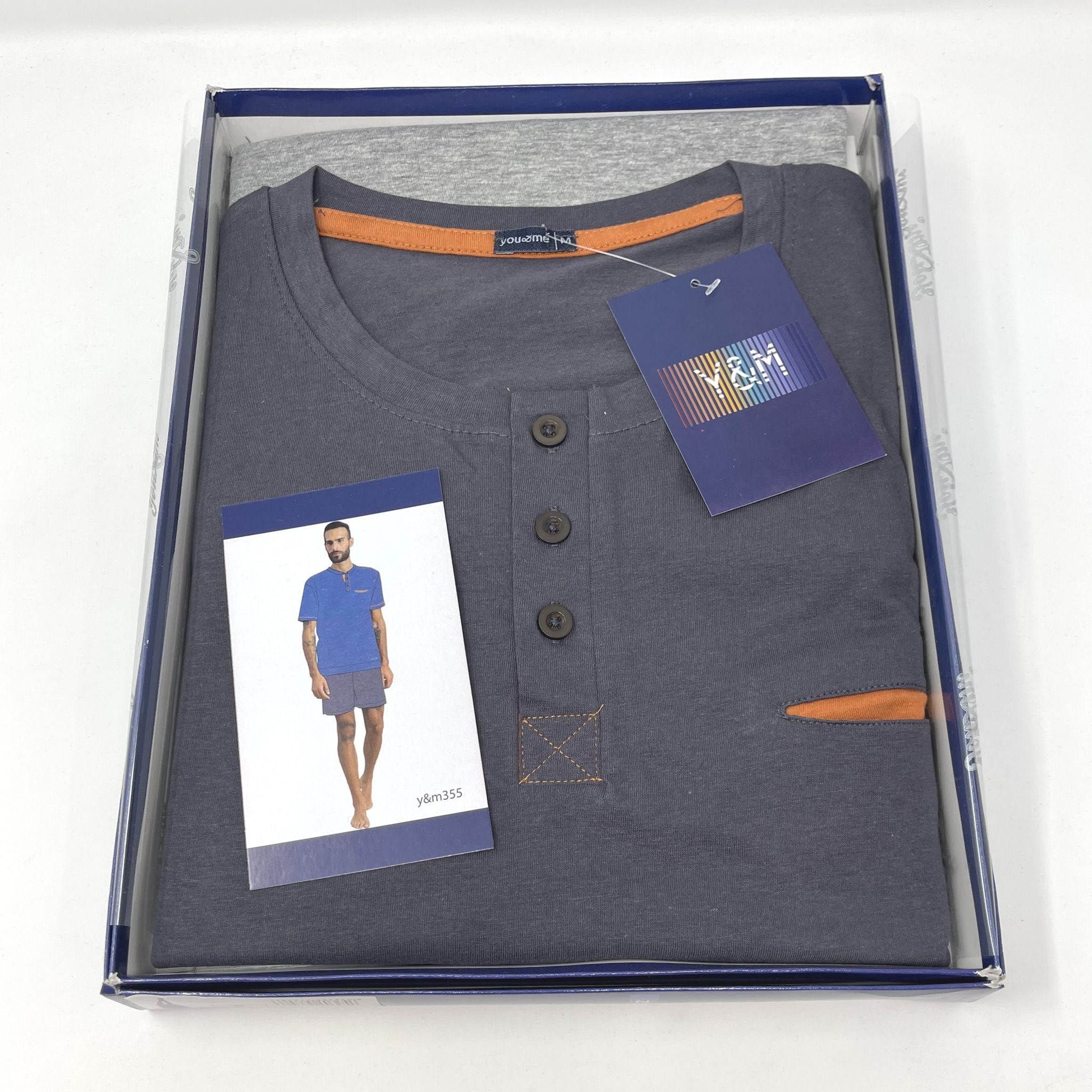 Pigiama Uomo Estivo Mezza Manica Pantaloncino Corto Cotone Jersey Art. Y&m355