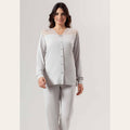 Irge Pigiama Donna Aperta In Viscosa Invernale Con Inserto In Pizzo  Art. Ir1692