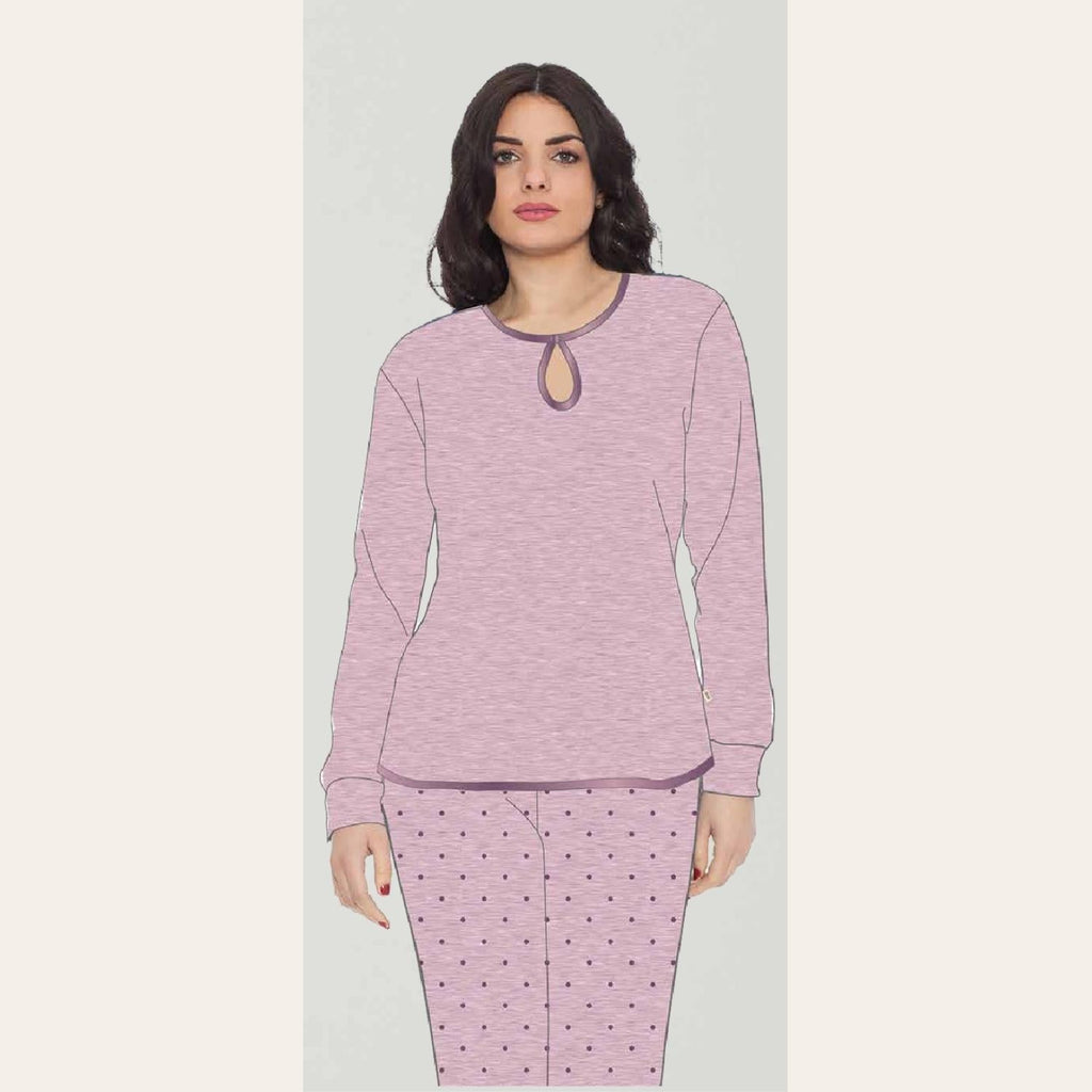 Irge Pigiama Donna 1 Bottone In Viscosa Invernale Con Pantalone Fantasia  Art. Ir1693