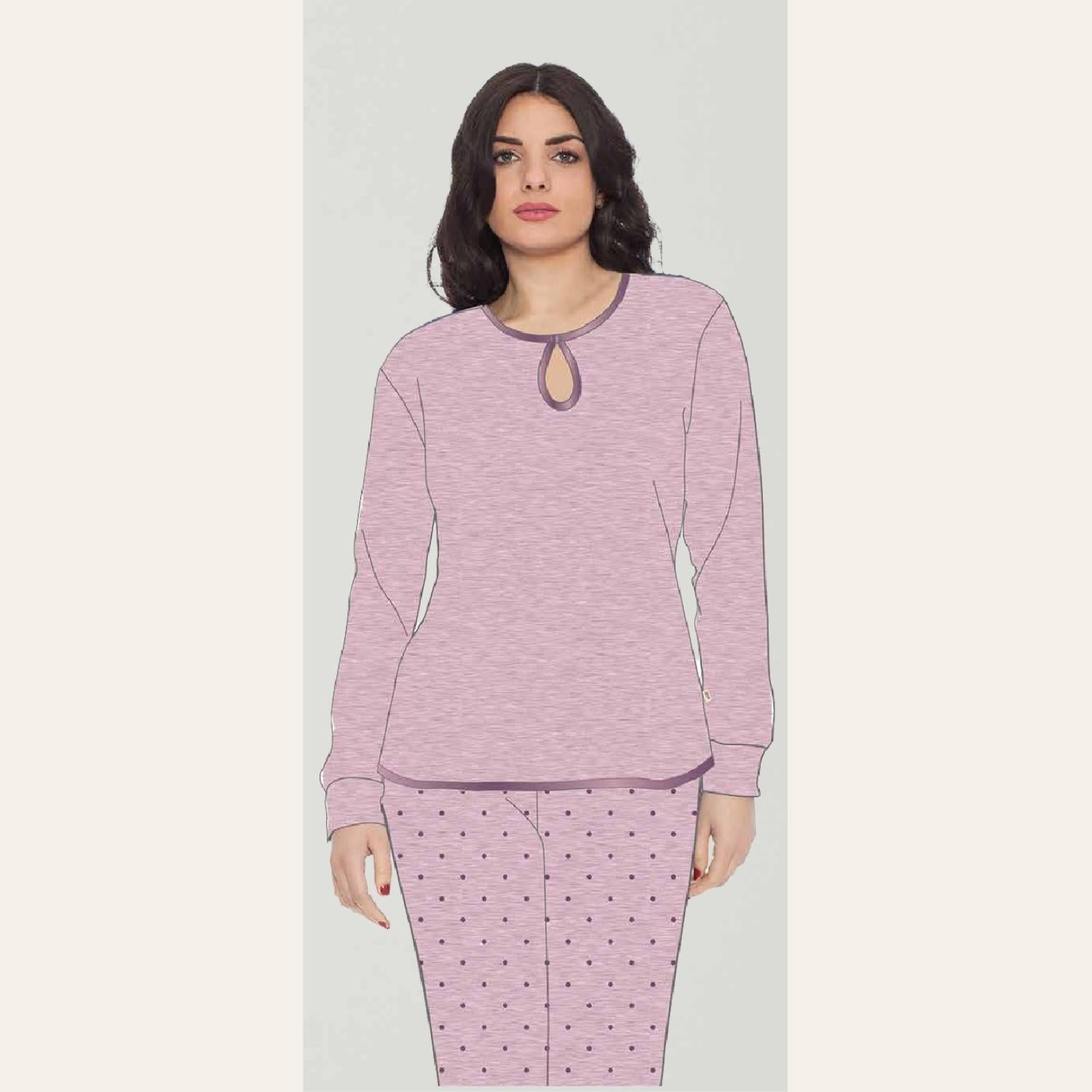 Irge Pigiama Donna 1 Bottone In Viscosa Invernale Con Pantalone Fantasia  Art. Ir1693