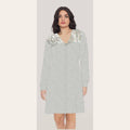 Irge Camicia Da Notte Donna Aperta In Viscosa Invernale Con Inserto In Pizzo  Art. Ir1697