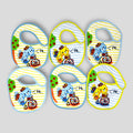 Pastello - Confezione Da 6 Bavette Con Chiusura Velcro Misura Piccola Art. Bav9076m