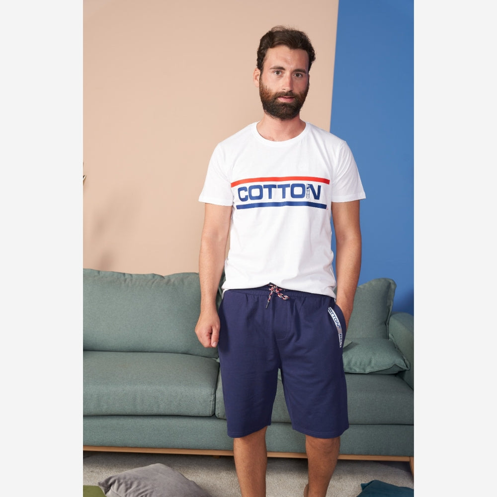Cotton Belt Completo Fuoriacqua Uomo Corto Short Con Tasche In Cotone  Art. Island