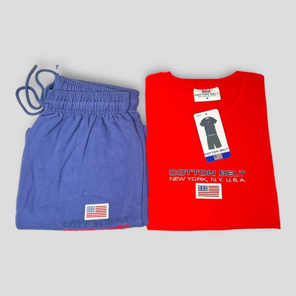 Cotton Belt Completo Fuoriacqua Uomo Corto Short Con Tasche In Cotone  Art. Kyoto