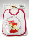 Roby Baby - 6 Pezzi Bavetta Media Spugna 100% Cotone Retro Pvc Chiusura/lacci Femminuccia Art. B6484
