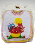 Roby Baby - 6 Pezzi Bavetta Media Spugna 100% Cotone Chiusura/elastico Stampata Femminuccia Art. B6485