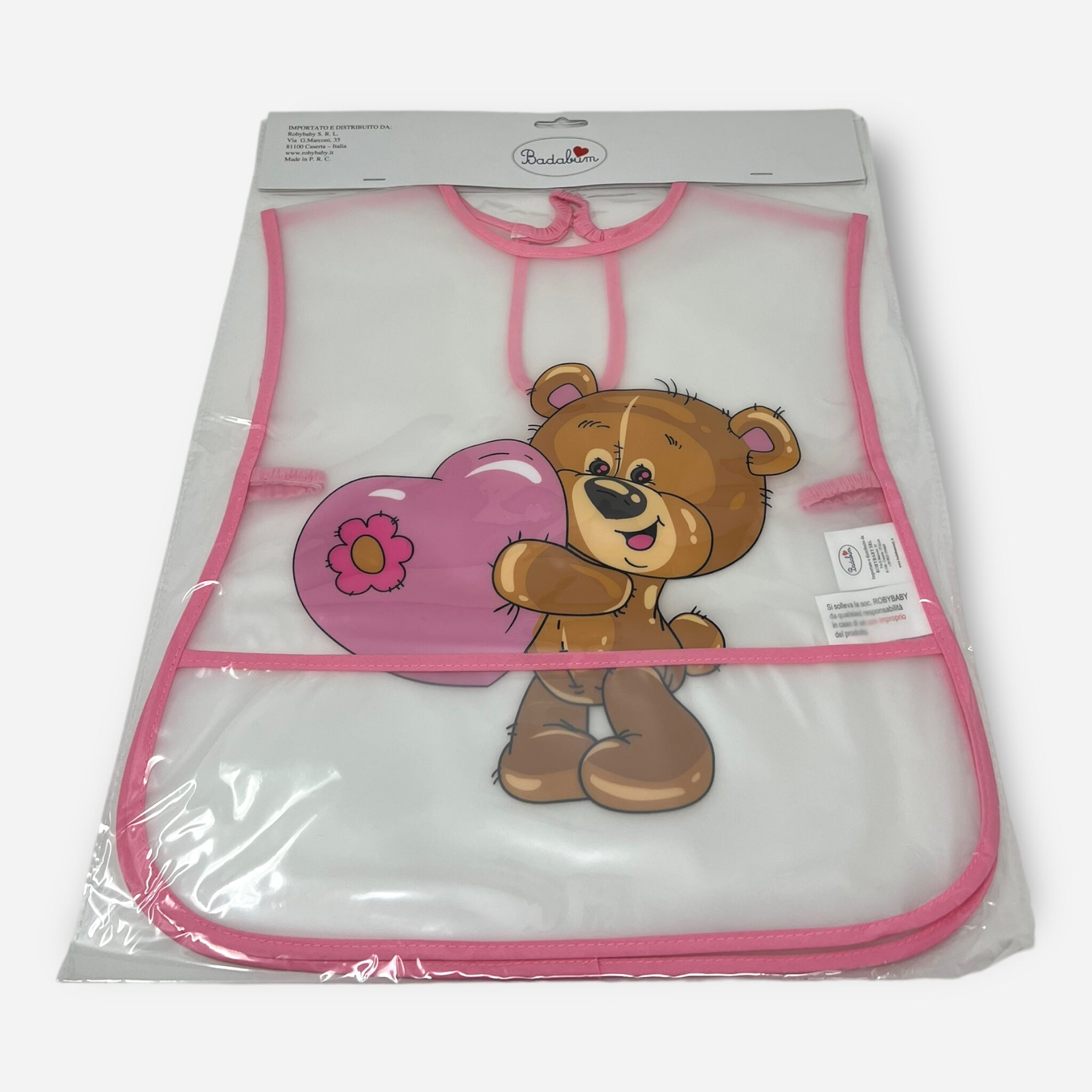 Roby - Bavetta Grembiulino Salvamacchia In Pvc Smanicato Femminuccia Stampata Art.k308
