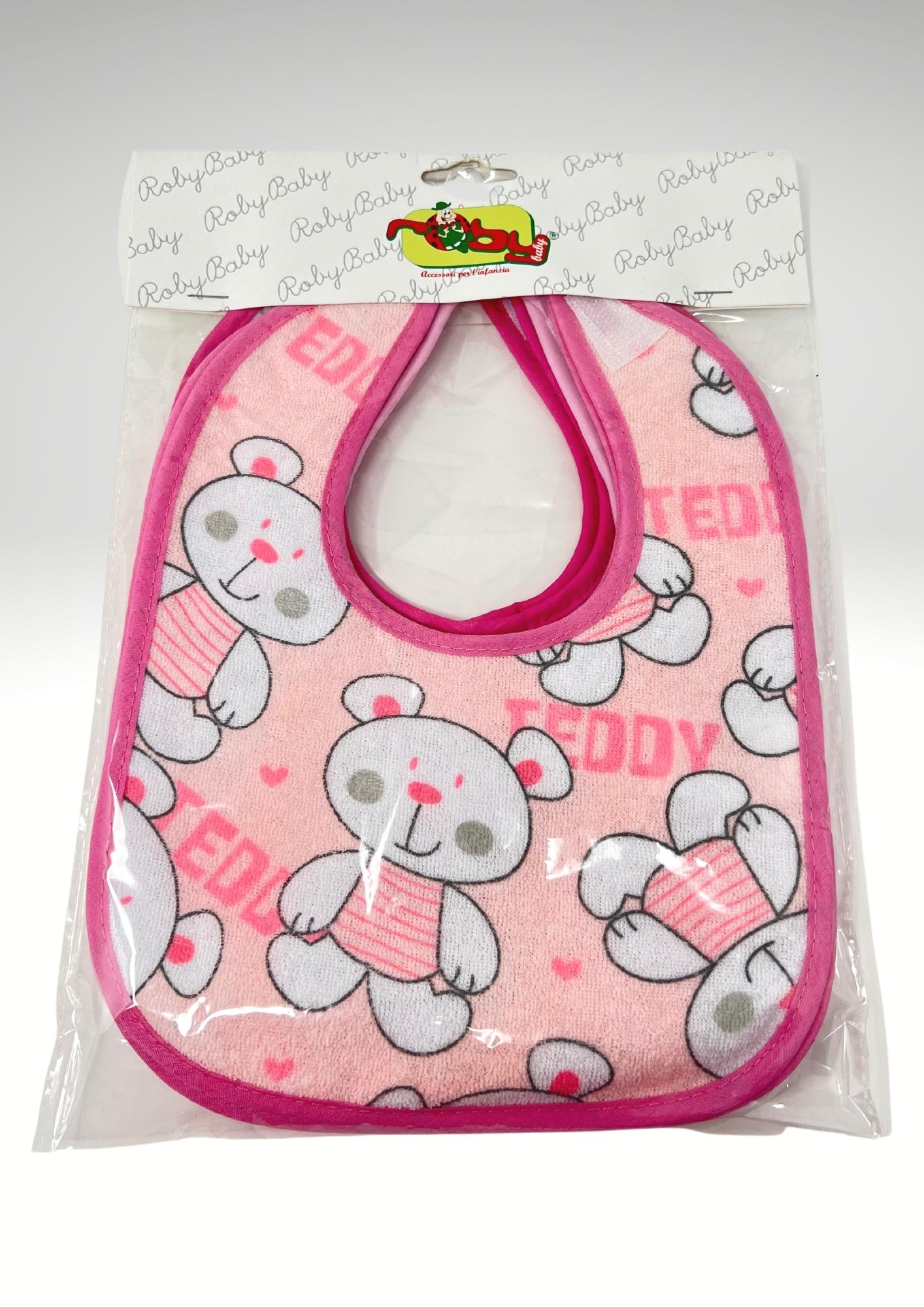Roby 6 Bavette 100% Cotone Stampate Femminuccia Chiusura C/velcro Art. B7212