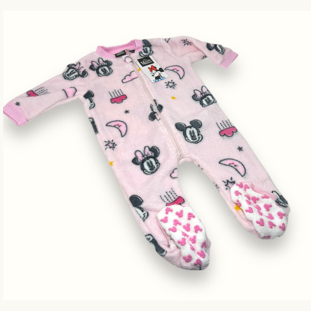 Disney - Pigiamone Intero Baby Femminuccia Con Zip In Soffice Coral Stampato  Art. Wl2045