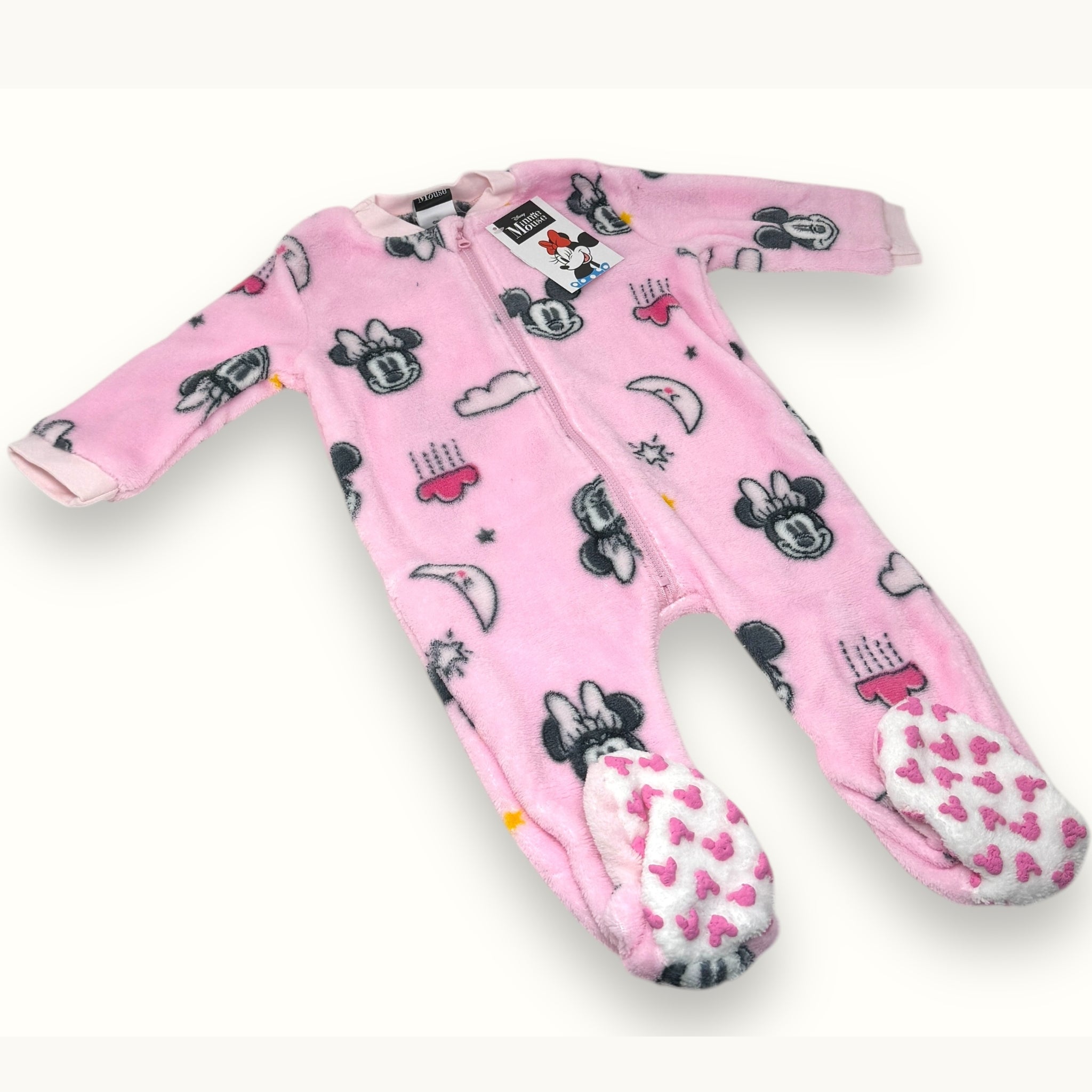 Disney - Pigiamone Intero Baby Femminuccia Con Zip In Soffice Coral Stampato  Art. Wl2045