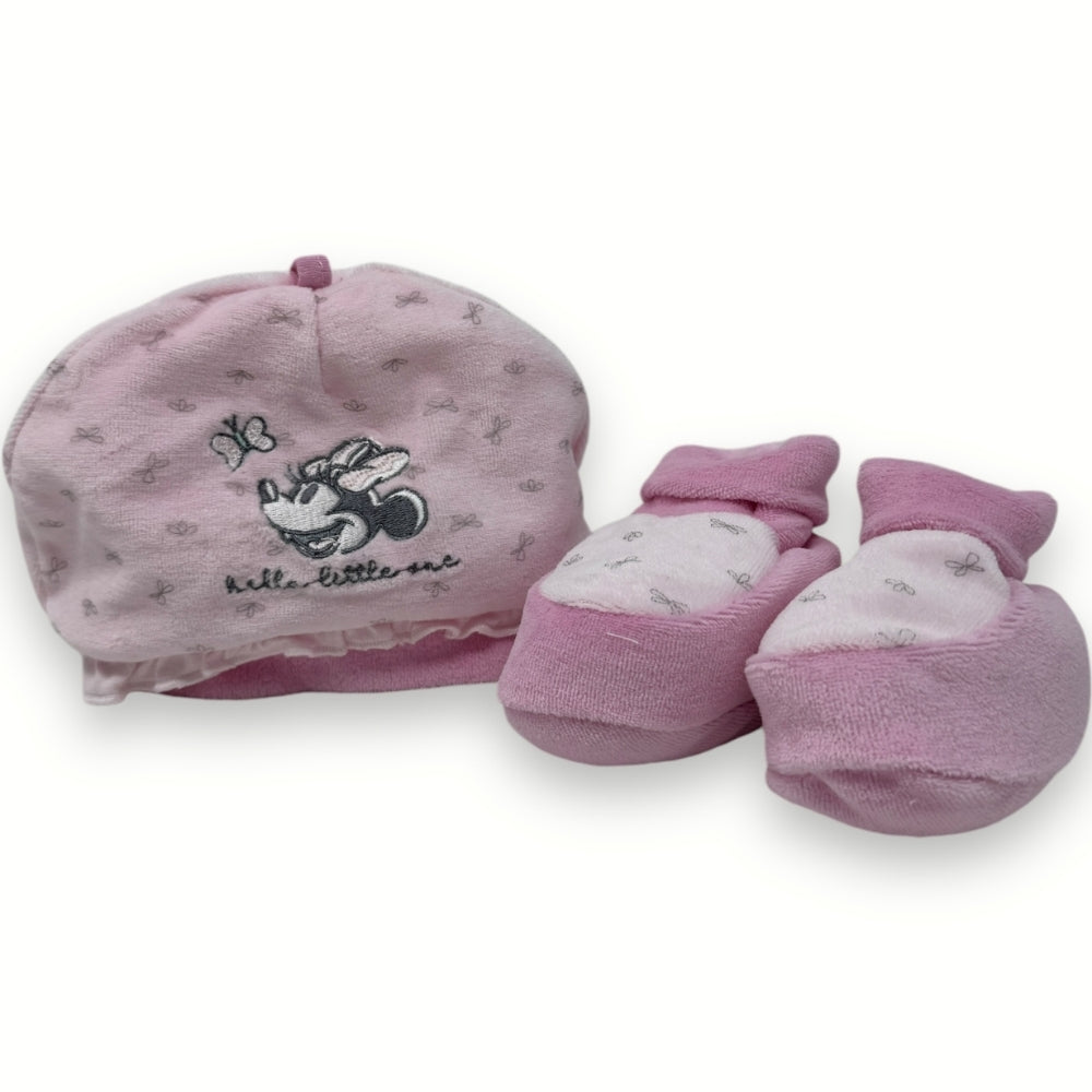 Disney - Completo Ciniglia Femminuccia Cappello + Scarpette Stampato  Wh0808